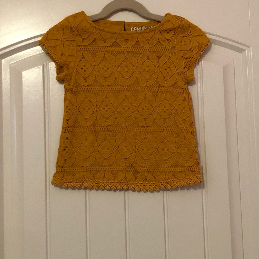 Genuine Kids size 5T mustard lace shirt